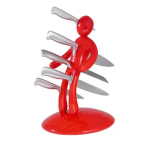 ייחודי דמוי אדם צורת סכין מחזיק עבור 5 חתיכות סכין סט אחסון חידוש מטבח סכין בלוק