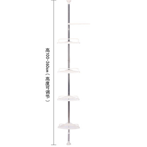 Estante de almacenamiento para baño de 4 niveles, blanco, extensible, independiente, para esquina, para organizar el inodoro y la ducha. - Product Image 5
