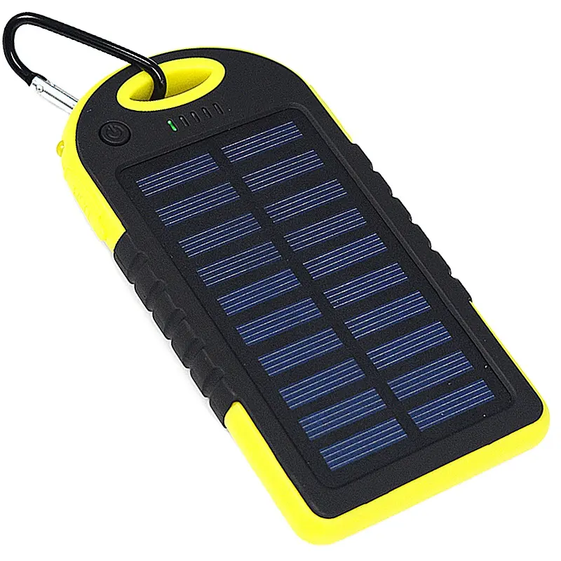 Solar Power Bank 2019 Tahan Air Baterai Charger Portabel Eksternal Panel Tenaga Surya/Solar Panel dengan Lampu LED Dual USB Power Bank 5000MAh