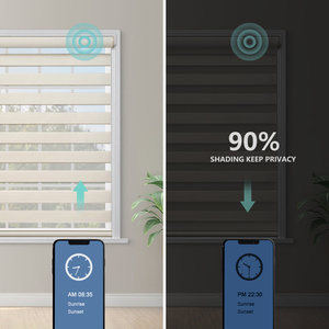 Smart Control Google Home Electric Double Layer <strong>Windows</strong> Blinds Zebra Shade Motorized Zebra Blind For <strong>Window</strong> - Product Image 4