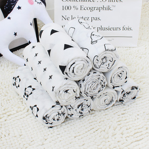 Populaire d'été noir <span class=keywords><strong>blanc</strong></span> symbole imprime couverture de langes pour bébé - Product Image 6