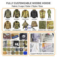 Veste à capuche ou zippée en nylon tactique imperméable, style Woobie, avec logo personnalisé OEM, pour le désert et la nuit