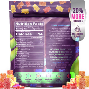 Caramelle Gommose ai Funghi OEM con Ashwagandha, Criniera di Leone, Maitake, Chaga, Shiitake, Cordyceps, Supporto Antiossidante, Immunitario ed Energetico - Product Image 6