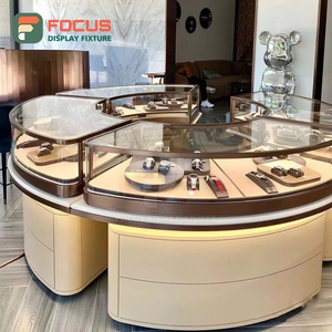 Custom Jewelry Display Case Laminated Finish Jewelry Shop Glass Showcase - Product Image 1