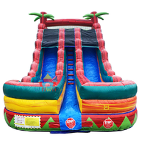 Toboggan gonflable double piste Tiki Tree, toboggan gonflable commercial pour enfants, idéal pour les fêtes et les activités de plein air