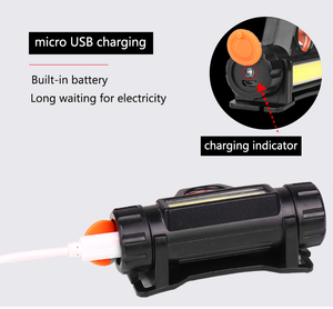 Faro <span class=keywords><strong>LED</strong></span> <span class=keywords><strong>a</strong></span> 120 Gradi per Corsa e Campeggio, 1000 Lumen, Ricaricabile USB, Lampada Frontale COB Multifunzione ad Alta Luminosità - Product Image 6