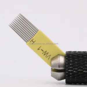 OEM 9/15/17/19/21 Pin Microblading pisau Shading jarum tato baris ganda jarum Microblading untuk 3D kabut alis & tato bibir