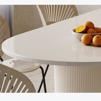 Alien Rock Slab Table de salle à manger moderne et simple Table de salle à manger de luxe style crème