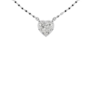 Romantic Heart Shape Lab Grown Diamond Necklace Solid 14K 18K Yellow Gold Bezel Set Pendant for Women Fine Jewelry <b>Gift</b> - Product Image 2