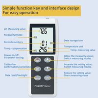 PH Meter Digital portabel biaya rendah, Kit lengkap dengan Sensor pH Temp Sensor LCD besar untuk pengujian kualitas air