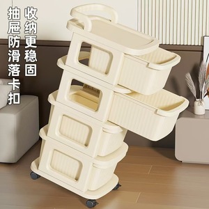 <b>Plastic</b> <b>Storage</b> <b>Drawer</b> Cart <b>5</b> Tier Mobile Organizer For Toys Food Stationery Home Bedroom Living Room - Product Image 3