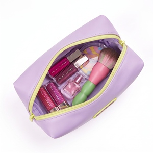 กระเป๋าคลัทช์หนัง PU รุ่น BSCI Elegant สีม่วง พร้อมซิป สำหรับจัดเก็บเครื่องสำอางประจำวันและพกพาเดินทาง - Product Image 5