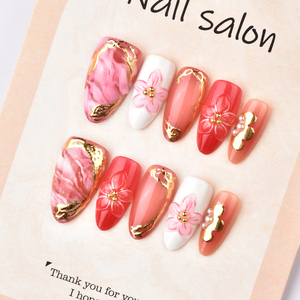 Ongles portables en ABS, amovibles, à couverture complète, style français, pour application sur les doigts, design personnalisable, fournitures de manucure de Noël - Product Image 1