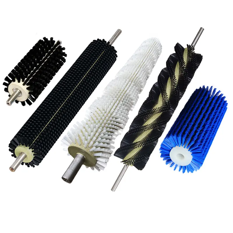 Customized Nylon Bristle Cylinder Brush Roller for Vegetables Fruits Cleaning