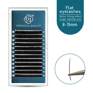 GB 0.15 Flat Hair Matte Ultra Black Ultrathin Volume Individual Flat Lashes Shape Eyelash Extensions