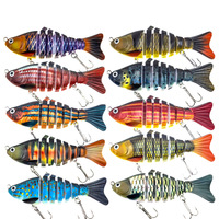 Appâts artificiels multi-couleurs en acier inoxydable de type nageur, multi-sections, pour la pêche en mer, directement de l'usine