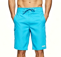 Shorts de bain pour hommes, service OEM, tissés, mi-cuisse, avec cordon de serrage, 100 % polyester, 21 pouces, résistants à l'eau, séchage rapide, extensibles, avec poches
