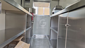 รถพ่วงขายอาหารรูปทรงสี่เหลี่ยมสำหรับใช้งานกลางแจ้ง พร้อมอุปกรณ์ครบครันสำหรับขายขนมมาร์ชเมลโลว์ บาร์บีคิวเคลื่อนที่ขนาดเล็ก พร้อมเครื่องทอดแบบฝังในตัวและเตาแบบเรียบ - Product Image 6