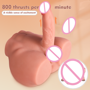Boneka Seks Setengah Badan Realistis dengan Dildo dan Vibrator Pantat untuk Masturbasi Wanita Sentuhan Nyata Torso Pria - Product Image 6