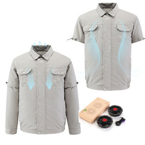 New Summer <strong>Air</strong>-<strong>conditioning</strong> <strong>Clothing</strong> Outdoor Chargingfan <strong>Clothing</strong> Heatstroke Cooling Work Clothes Detachable Jacket - Product Image 1