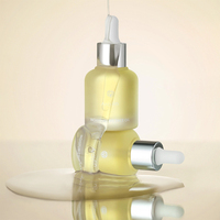 Flacon compte-gouttes en verre jaune givré argent mat de 1 oz, emballage de soin des yeux de 30ml pour sérum cosmétique pour le visage, huile essentielle