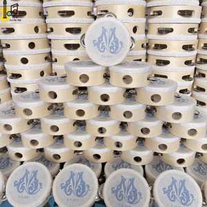 Tamborín de 4 pulgadas al por mayor con estampado de seda, <span class=keywords><strong>instrumento</strong></span> musical para bodas, fiestas e iglesias, tambor de mano de madera con diseño al por mayor - Product Image 6