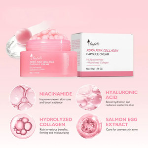 Private Label Leichte Feuchtigkeitsspendende Gesichtscreme Hautpflege mit <span class=keywords><strong>Vitamin</strong></span> <span class=keywords><strong>C</strong></span>, Lachs-DNA und Kollagen in Rosa Kapselform - Product Image 4