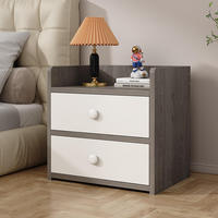 Ensemble de table de chevet et armoire de luxe en bois, moderne, gris et blanc, pour chambre à coucher et hôtel