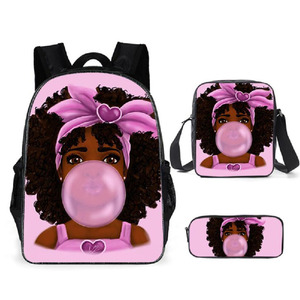 2024 Sommer New Arrival Logo Custom ized 3 Stück Set Rucksack Mädchen Tier Bleistift Fall Kinder Muster Schult aschen für Mädchen - Product Image 2