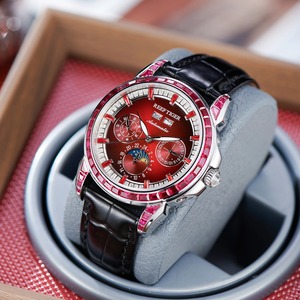 REEF TIGER RGA1988 <span class=keywords><strong>Orologio</strong></span> <span class=keywords><strong>Automatico</strong></span> da Uomo Multifunzione con Fasi Lunari, Cassa <span class=keywords><strong>in</strong></span> <span class=keywords><strong>Oro</strong></span> Rosa, Lunetta con Diamanti Arcobaleno e Cinturino <span class=keywords><strong>in</strong></span> Pelle, Stile Classico e Alla Moda - Product Image 3