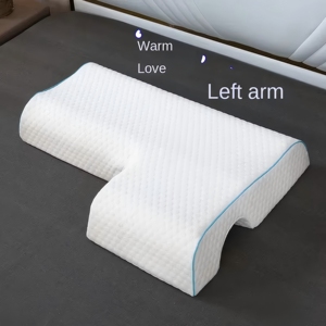 Oreiller ergonomique anti-pression en mousse à mémoire de forme 100% de qualité supérieure <span class=keywords><strong>pour</strong></span> couples, avec trou <span class=keywords><strong>pour</strong></span> le bras réglable <span class=keywords><strong>pour</strong></span> le positionnement du cou <span class=keywords><strong>pour</strong></span> les dormeurs sur le côté - Product Image 6