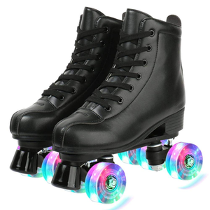 Patins à roulettes réglables en cuir PU souple pour garçons, avec roulements en acier au carbone, pour l'été, le printemps et l'hiver - Product Image 1