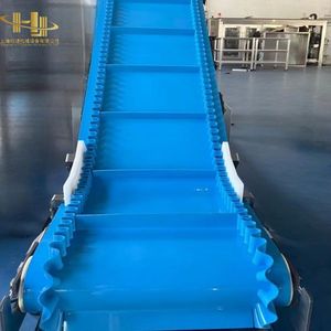 Système de convoyeur à bande inclinée à crampons pour le levage et le transport stable de matériaux en vrac dans les lignes de production alimentaire et d'emballage - Product Image 3