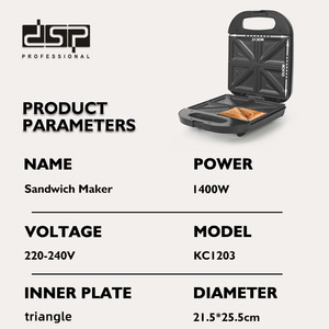 Máquina para Hacer Sándwiches DSP Danson, Superficie Antiadherente, Máquina para Hacer Waffles, Tostadora, Máquina para Desayunos, Uso Doméstico - Product Image 4