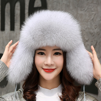 Gorro Unisex de Piel de Zorro Natural, Estilo Ruso Ushanka, Impermeable, Casual, para Viajes, Invierno, Grueso y Cálido