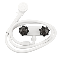 Coffret de douche extérieur blanc pour camping-car d'extérieur avec clés verrouillables accessoire de camping de voyage