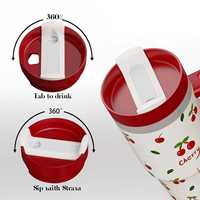 Botol Air Anak Lucu dari Baja Anti Karat Desain Baru Termal Panas Dingin dengan Pegangan Sedotan Termos Vakum Terisolasi Mug Perjalanan