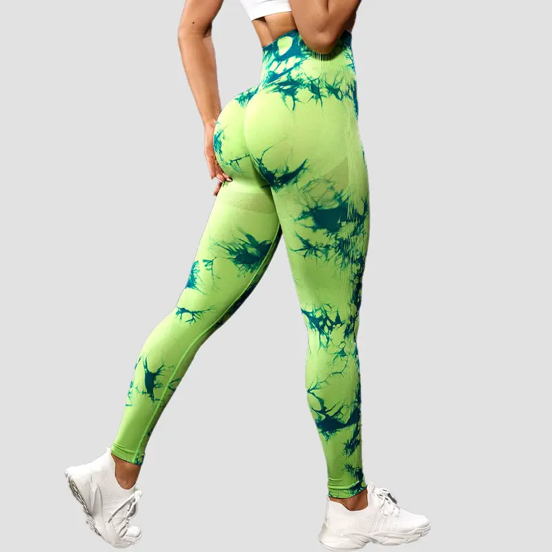 Pantalones de yoga elásticos sin costuras y ajustados suaves de cintura alta para mujer con logotipo personalizado
