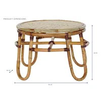 Table auxiliaire en rotin et bambou 60x60x42 Naturel