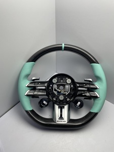 Volant en cuir vert avec bouton rotatif en carbone pour Benz W206 X167 Classe G W464 C257 GLA CLA35 CLS 53 G63 GLS63 - Product Image 2