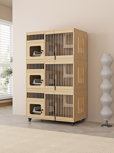 Cages à chats modernes en bois - Écologiques et économes en énergie. Meubles pour animaux de compagnie faciles à nettoyer. Convient aux chats et aux chiens. - Product Image 2