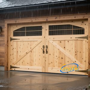 LONG TAI Porte de garage solide en <span class=keywords><strong>sapin</strong></span> de Douglas-Nœuds naturels, simple de 9x8 pieds, noyau isolé, résistant aux intempéries, facile à teindre - Product Image 5