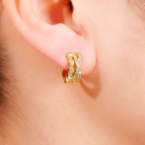 Pendientes de Aro CAOSHI de Lujo con Diseño Geométrico de Cruz, Chapados en Oro con Circonita Cúbica, para Mujer, Ideales para Fiestas y Bodas, Joyería de Moda - Product Image 3