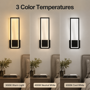 Applique murale LED moderne en acrylique pour chambre à coucher, salon, décoration intérieure, CCT sélectionnable 3000K 4500K 6000K 26W - Product Image 4