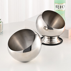 Round Stainless Steel <b>Ashtray</b> Small With Base Windproof For Bars KTVs Internet Cafes - Product Image 3