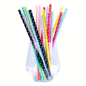 Wholesaler 100 Pack Dot Paper <b>Drinking</b> <b>Straws</b> Recyclable Multi Colored Party <b>Straw</b> Set Biodegradable Paper <b>Straws</b> <b>for</b> <b>Drinking</b> - Product Image 4