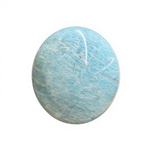 Sphère de cristal d'amazonite gravée de haute qualité, forme naturelle, décorations pour la maison, mascotte Feng Shui, Khambhat Inde - Product Image 1