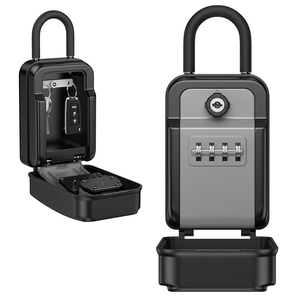 Boîte à clés extérieure portable avec serrure à combinaison à 4 chiffres, coffre-fort pour clés étanche, armoire à clés verrouillable, boîte à clés suspendue avec couvercle - Product Image 1
