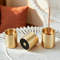 CHENLANG Porte-bougie colonne en laiton massif, finition brossée, robuste, écologique, résistant à la chaleur, durable, pour la maison, Noël, Pâques