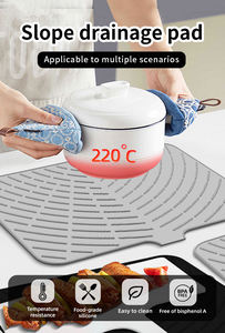แผ่นรองจานซิลิโคนอเนกประสงค์ ทำความสะอาดง่าย เป็นมิตรกับสิ่งแวดล้อม ทนความร้อน แผ่นรองจานซิลิโคนสำหรับเคาน์เตอร์ครัว - Product Image 4